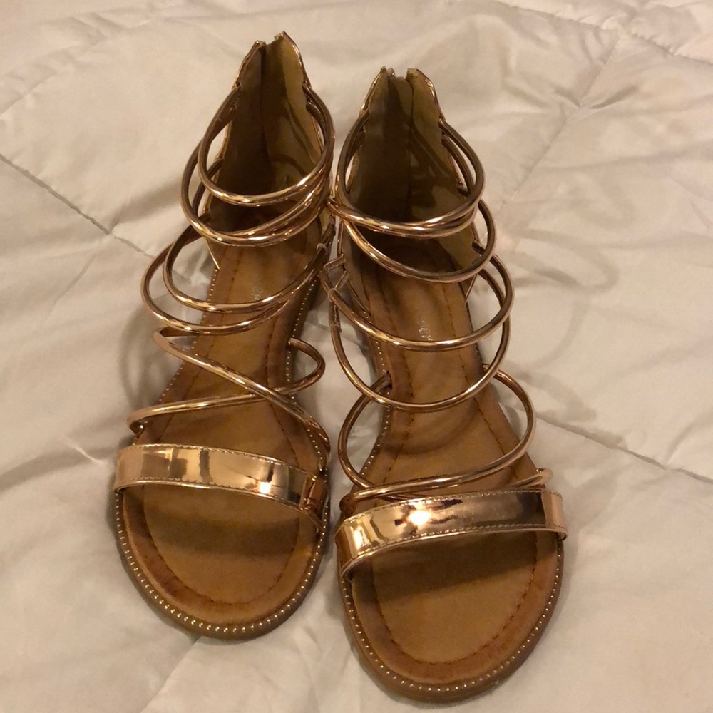 Gold gladiator sandals